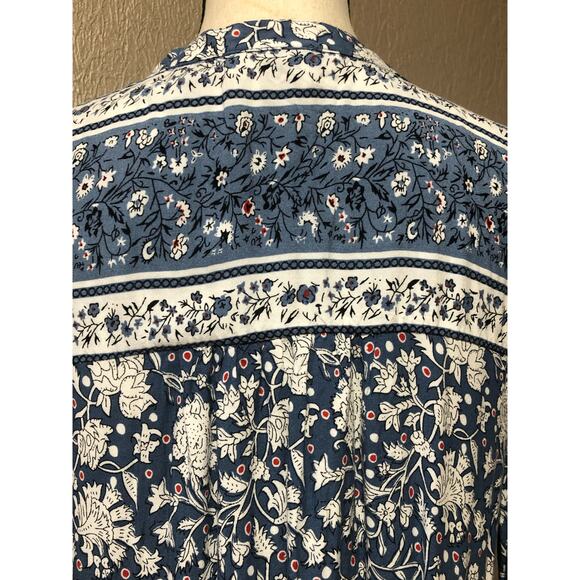 H & M L.O.O.G Women's Floral Flowy Oversized Dress Boho Bohemian Prairie Blue 8 - Picture 7 of 10